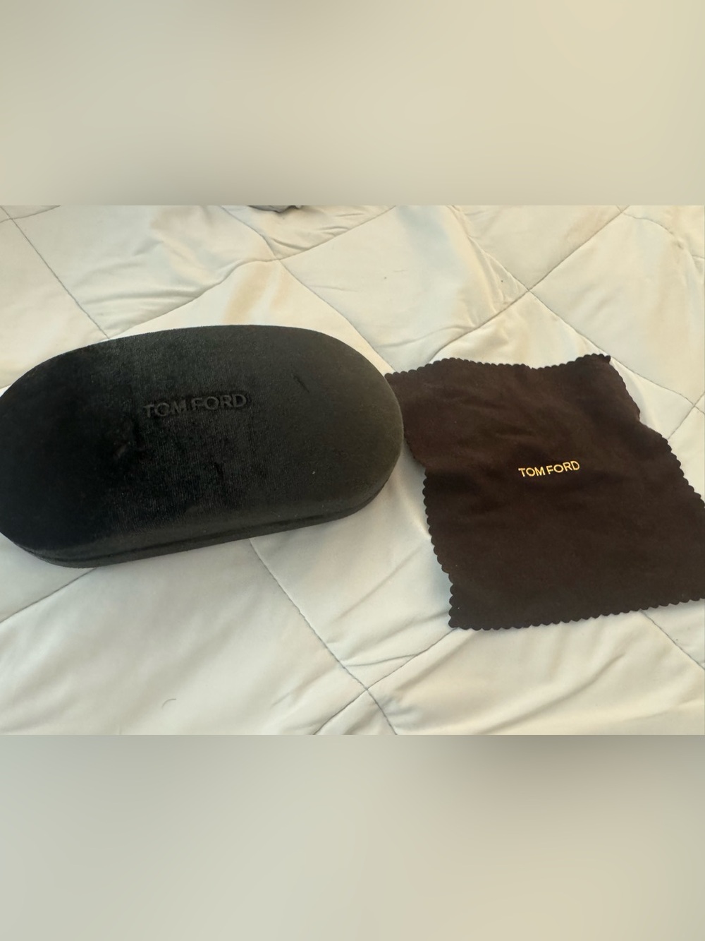 Tom Ford Brown Eyewear Case with Black Microfiber Pouch